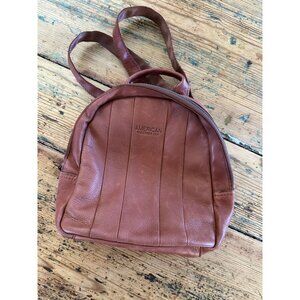 American Leather Co. Womens Mini Backpack Brown Genuine Leather Adjustable Strap